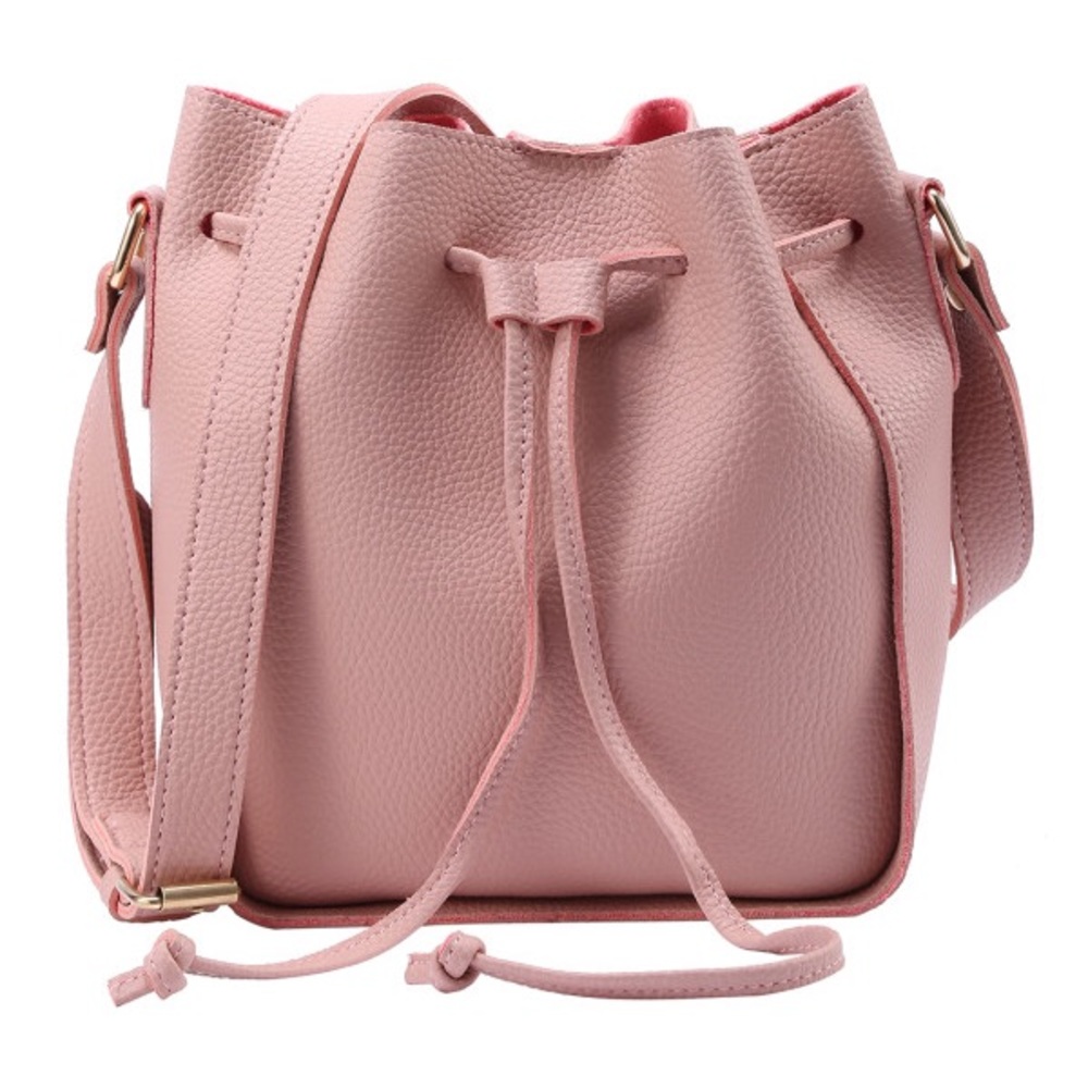 Faux Leather Drawstring Bucket bag